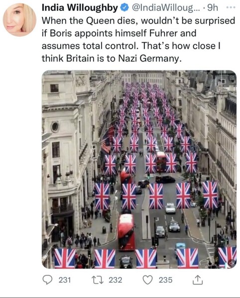 Baroness Nicholson on Regent Street flags