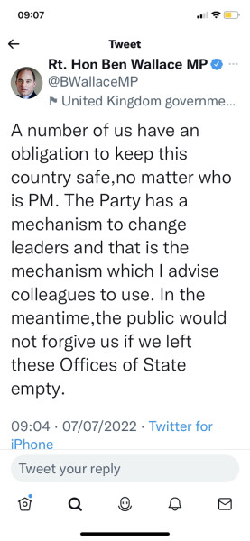 To hope Johnson doesn't resign?