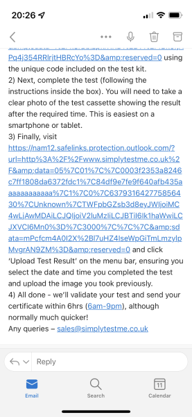 Covid - Simply Test Me private testing company