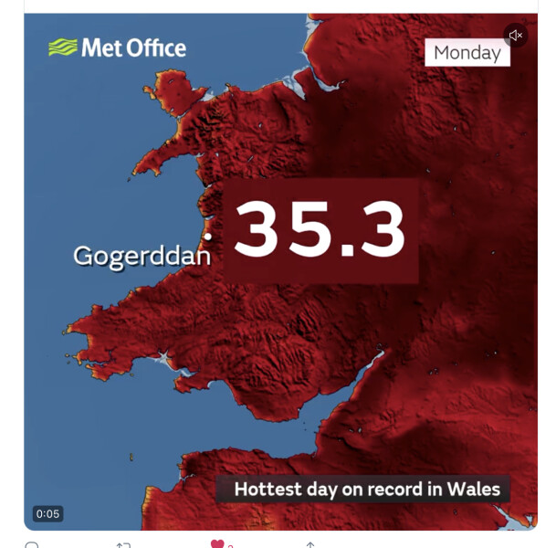 Met office RED WARNING for extreme heat.
