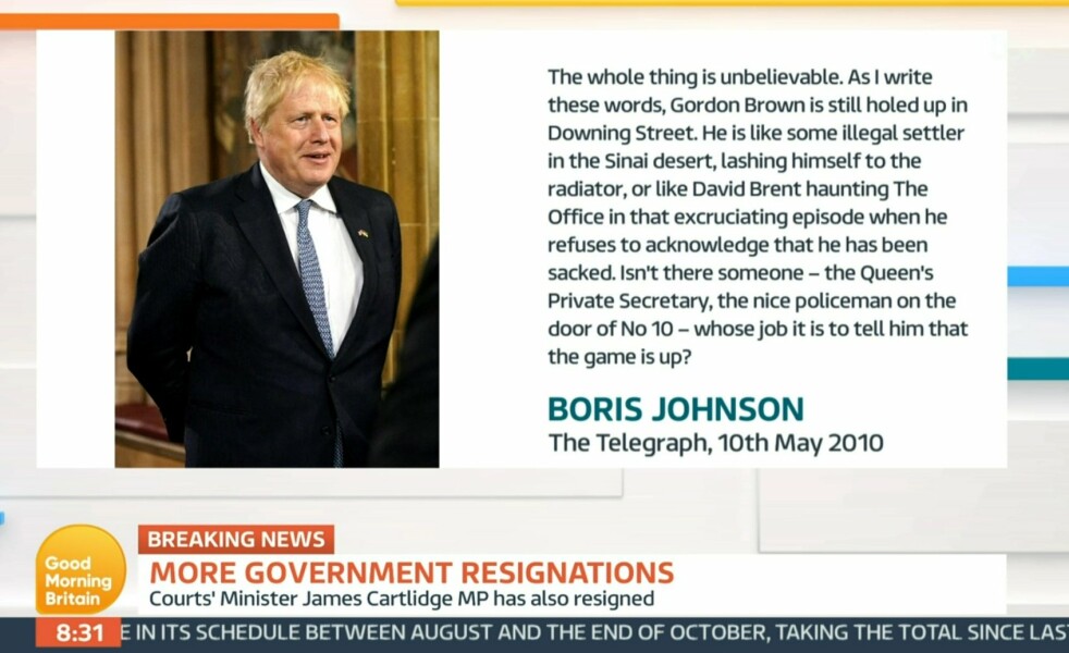 Boris Johnson and the long road to nowhere.  38 resignations and counting.... Thread 9