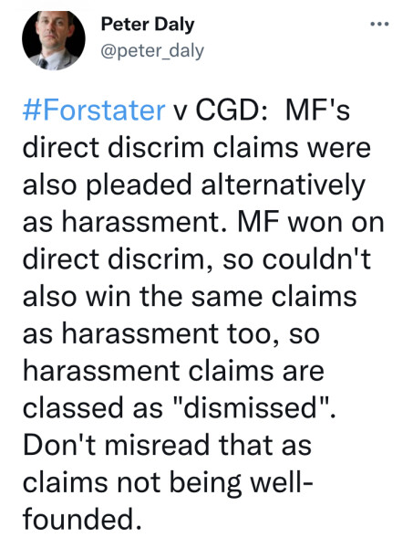 Forstater judgment tomorrow 