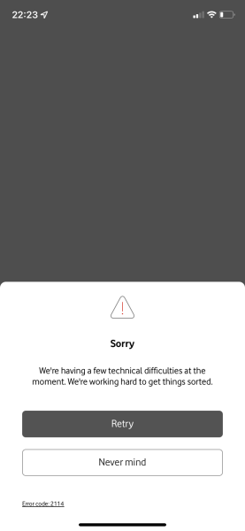 Can anyone log in to their Vodafone account?