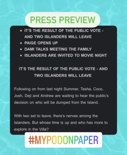 Love Island Thread 6 - I'd rather have a pint of elephant juice thanks...