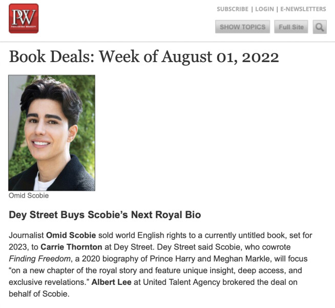Omid has a new book coming out .