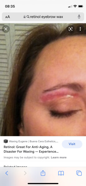 Waxing or threading eyebrows