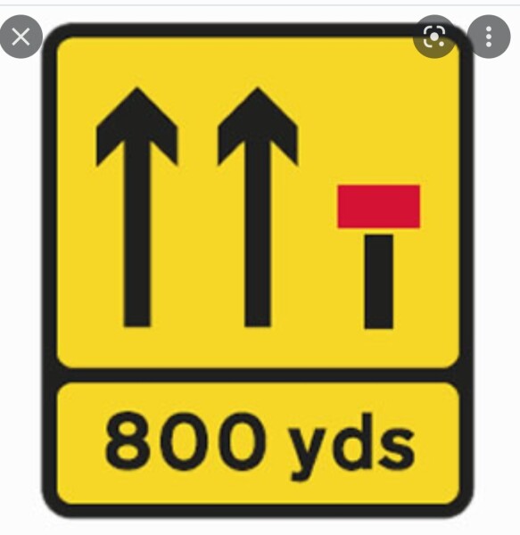 To say this sign does NOT mean move over now
