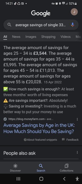 to ask, if you're under 35, how much do you have in savings?