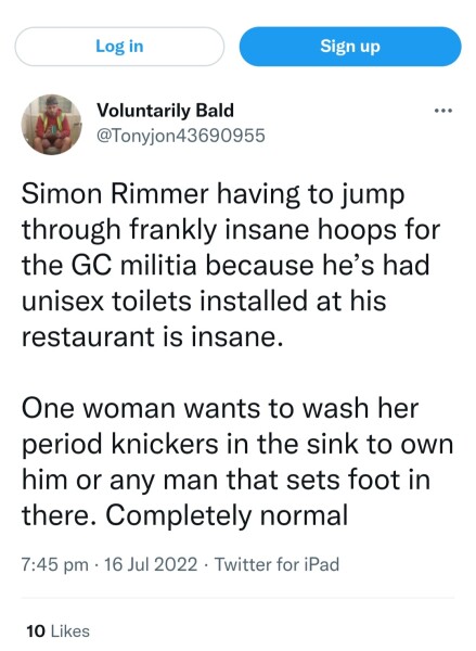 Simon Rimmer's inadequate facilities