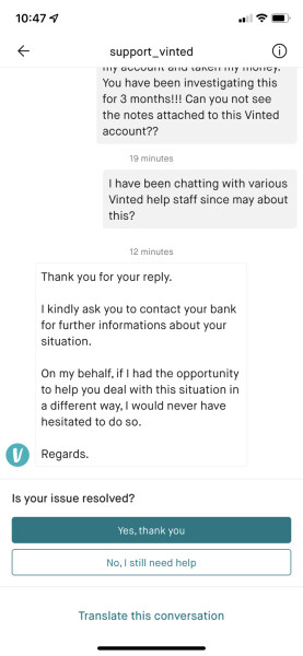 Vinted refunds 