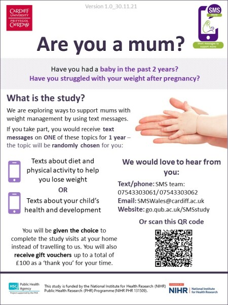 SMS mums- A community study to promote healthy habits