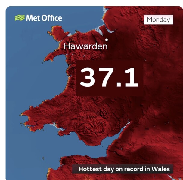 Met office RED WARNING for extreme heat.