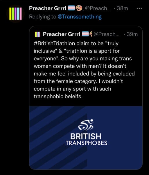 British Triathlon Female and Open category 