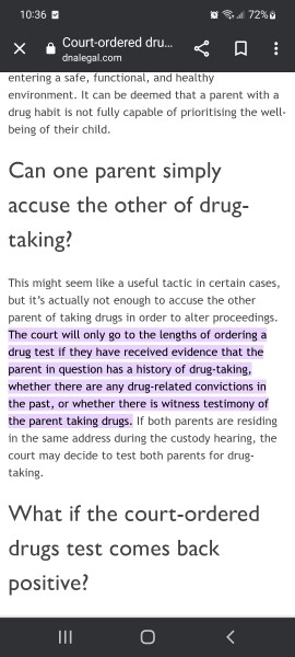 Exe’s employer FAKING negative drug test- FAMILY COURT/ ABUSE
