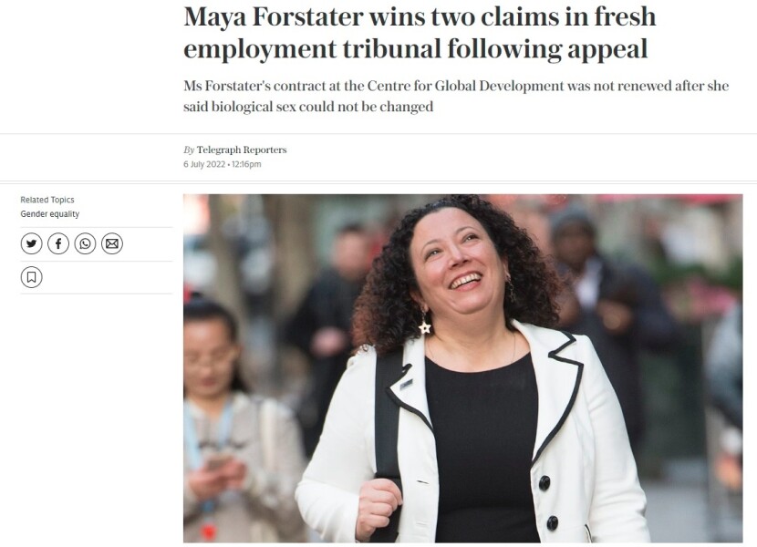 Forstater judgment tomorrow 