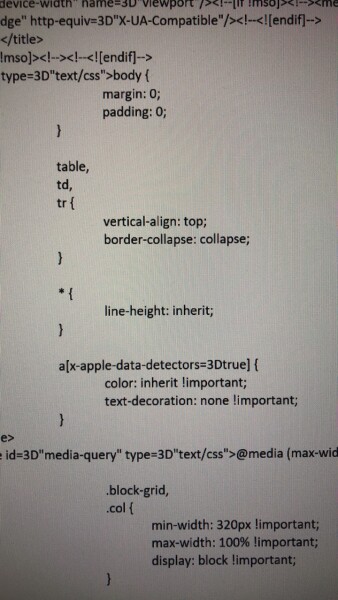 Odd script on emails!