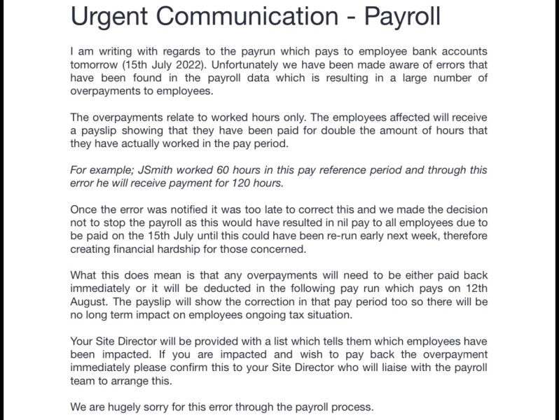 Workplace help needed urgently
