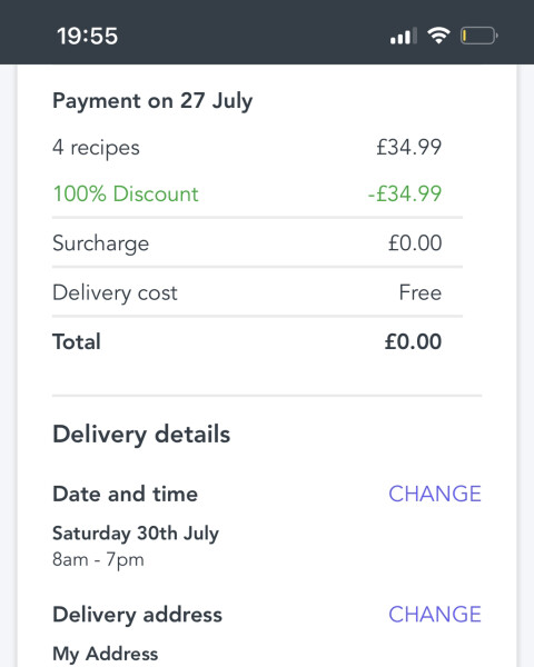 Free large Food box pay only for delivery (£1.99)