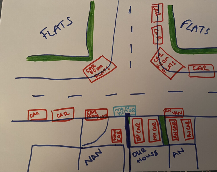 I've been a bit petty & now caused neighbourly war (parking related)