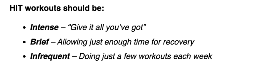 Vigorous exercise study
