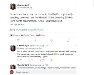Blue tick is paying $1 for every "douchy" comment. It's a challenge!