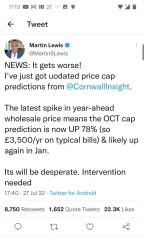 Energy bill price cap predicted to go to £3850 - 3 x what it was a year ago