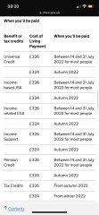 If you're eligible have you had your first cost of living payment?