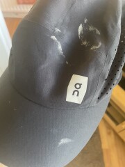 Makeup stain on hat