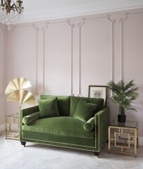 Dark olive green room. What accessories for a pop of colour? 