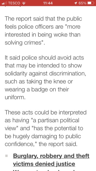 How significant is this report that claims the public feels police officers are "more interested in being woke than solving crimes"?
