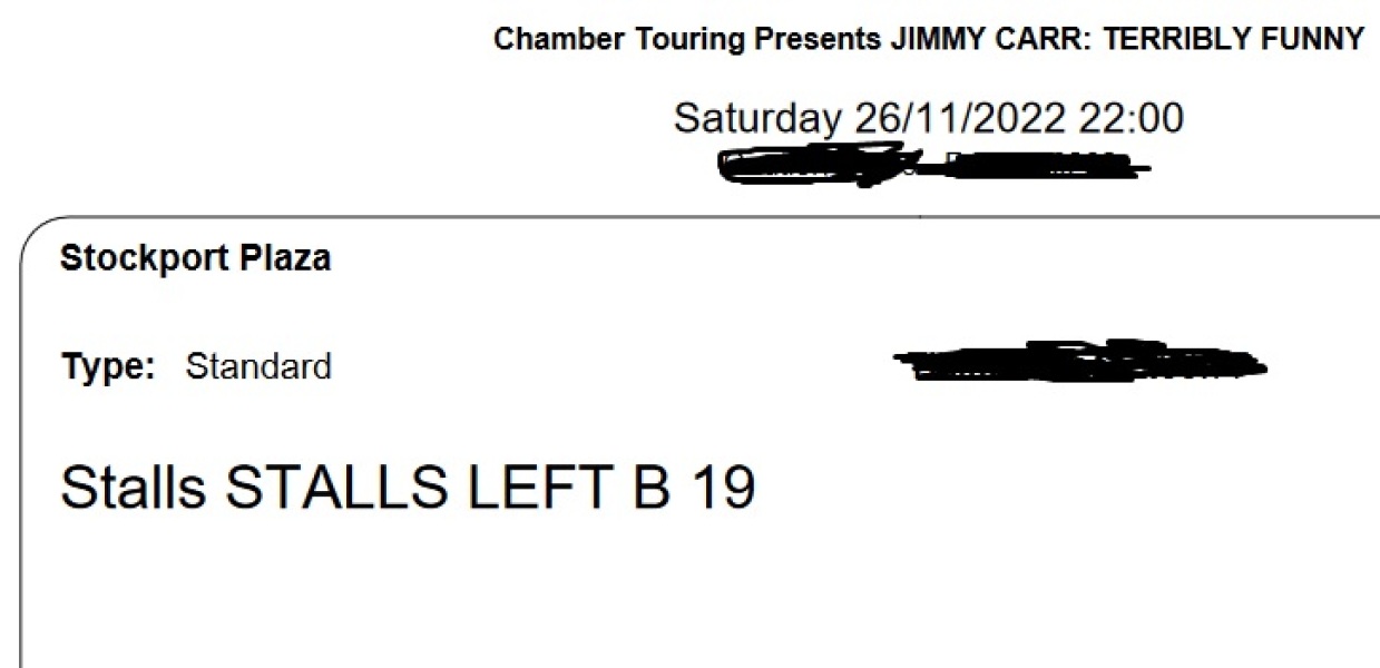 Any Jimmy Carr fans in or near Stockport?