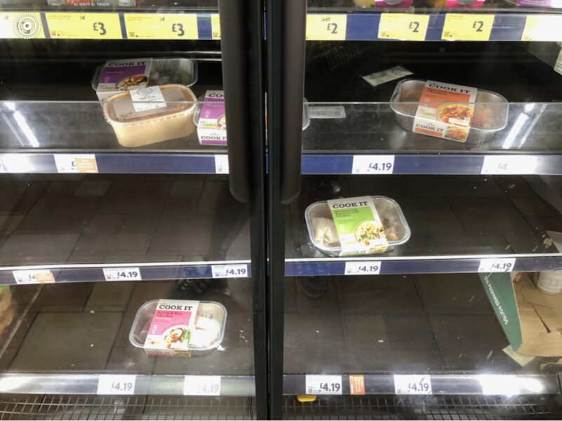 Empty shelves in supermarkets 