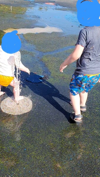 To report this to the council? Hazardous public splash park