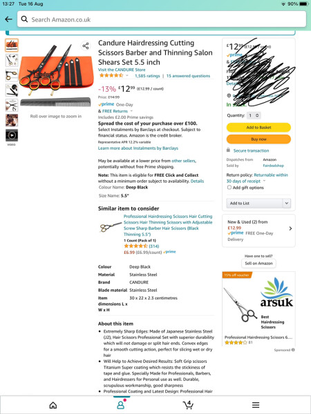 scissors for cutting hair?