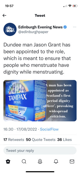 To think it's odd that our first 'Period Dignity Officer' is a man?