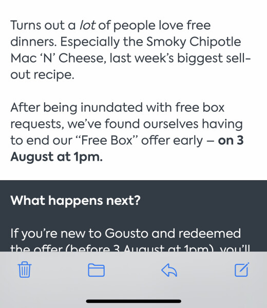 Multiple Gousto threads