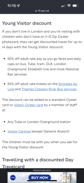 Help with 12 yr old travel in London