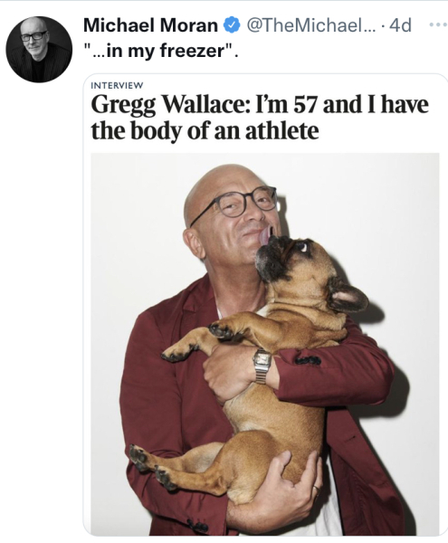 Celebrity Masterchef: Chris Eubanks tweed,  John's big fat greed and Greggs sowing his seed... 