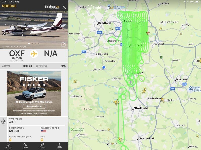 Strange flight path