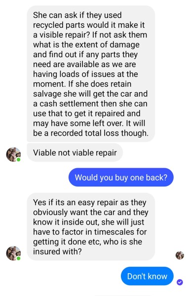 Car written off - buying it back and any other advice please from those in the car/insurance/accident know for somebody with no previous experience?
