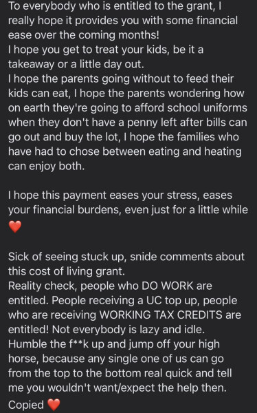 To think some might spend £650 energy payment on other things?