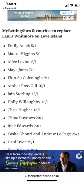 Love Island Reunion and beyond. Or whatever.