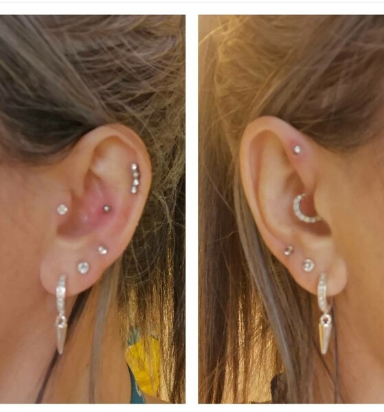 2 or more ear piercings 