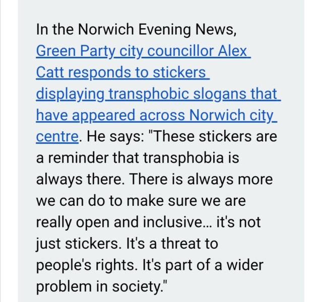 Extraordinary reporting of stickers in local paper.