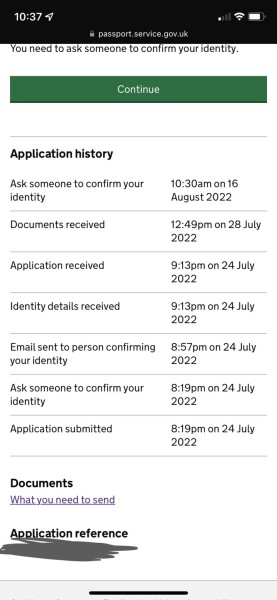 Confirming identity for passport - being asked to do it again.