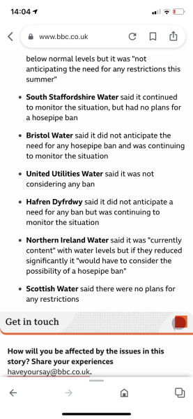 WATER SHORTAGE--NOT MY NEIGHBOUR!