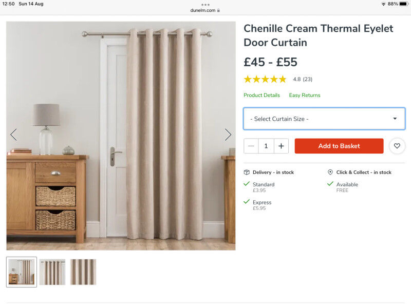 What colour door curtain?
