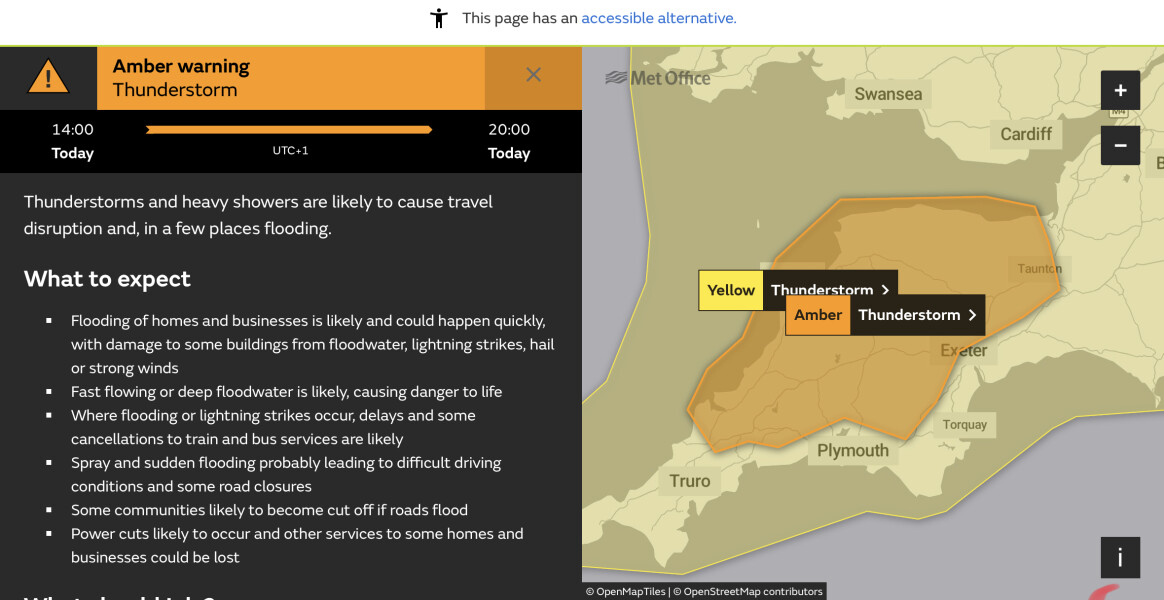 Thunderstorm warnings.