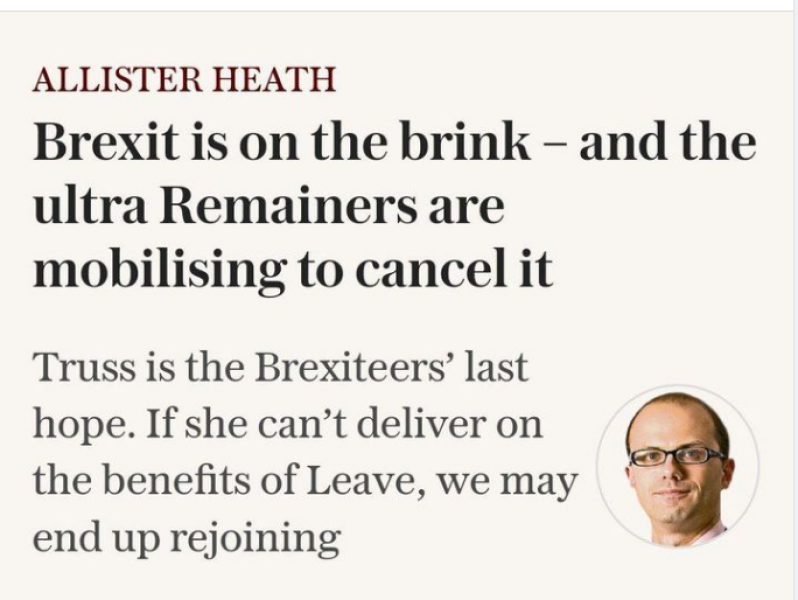 To ask for the tangible benefits to you from Brexit, whichever way you voted