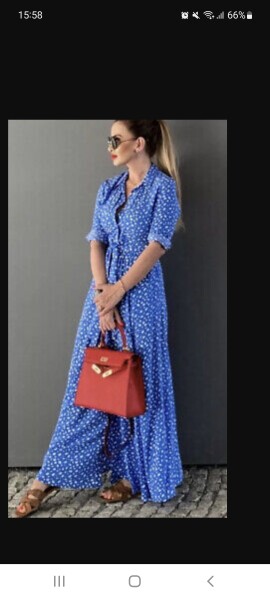 Pale blue shirt dress